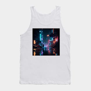 Cyberpunk City at Night Tank Top